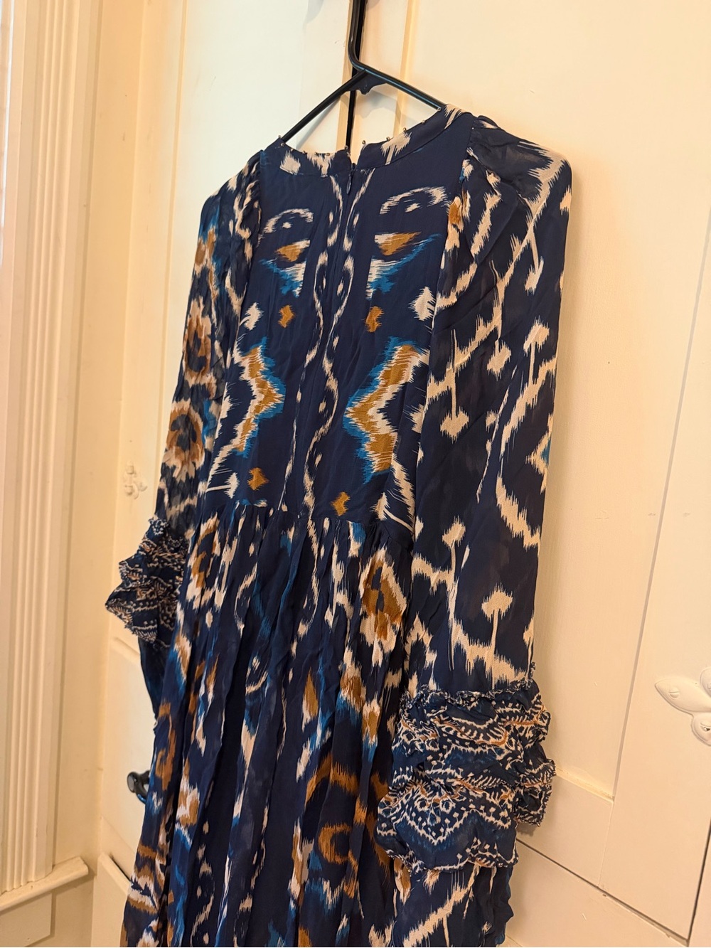 FARM Rio Navy Ikat Maxi Dress with Mustard & Teal Accents - Picture 3 of 4